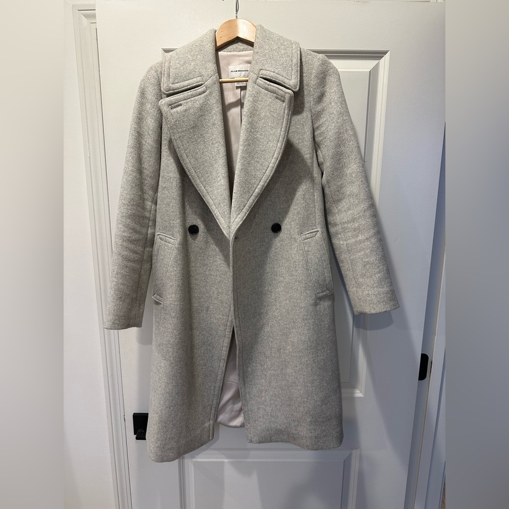 Light grey Club Monaco Daylina wool coat